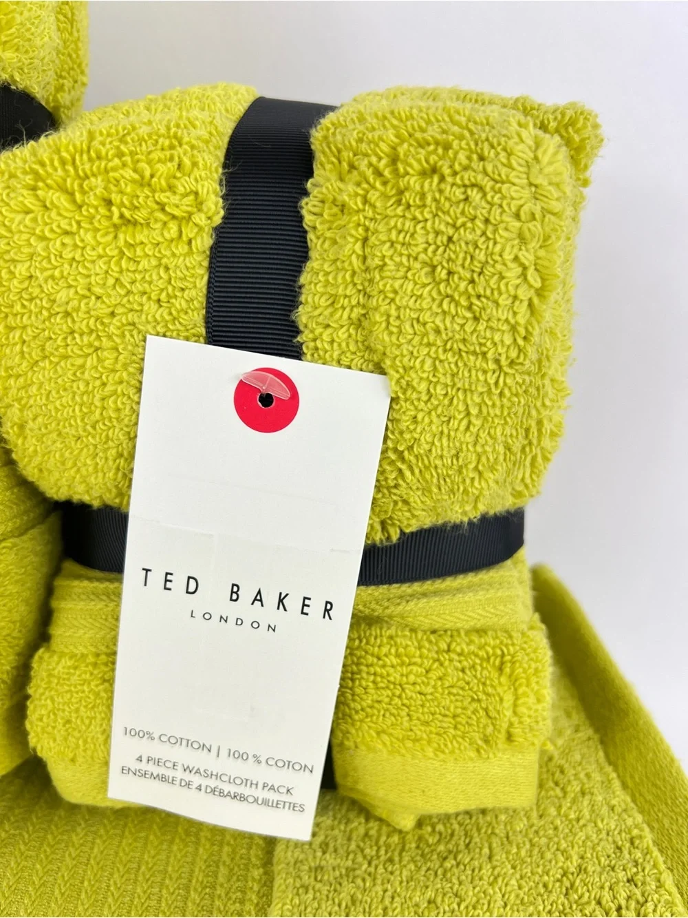 Ted Baker London Bath Towel Set Chartreuse Green Plush 100% Cotton 8 Pc NEW